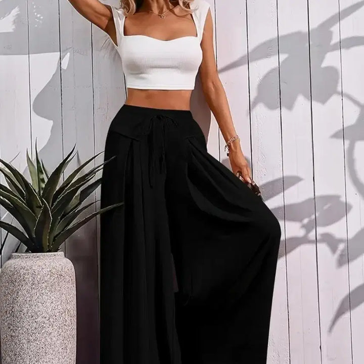 [BUNJANG] Black Wide Long Pants / 블랙 와이드 롱 팬츠.새상품