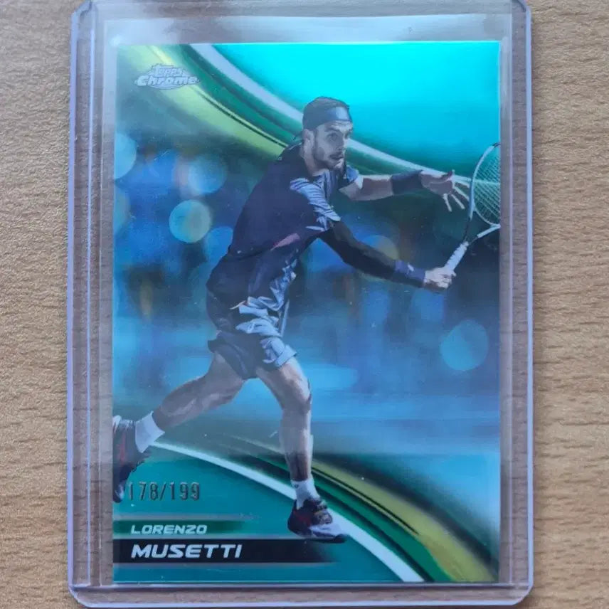 [BUNJANG] 2025 Tops Chrome Tennis Lorenzo Musetti 199 Limited Aqua Refractor Card / 2025 탑스크롬 테니스 로렌조 무세티 199한정 아쿠아 리프렉터카드