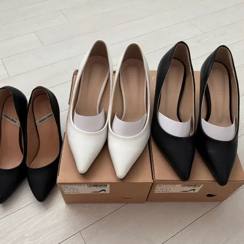 [BUNJANG] Sappun Camely Basic Stiletto Heels 7cm (Black, White) / 사뿐 카멜리 베이직 스틸레토힐 7cm (블랙, 화이트)