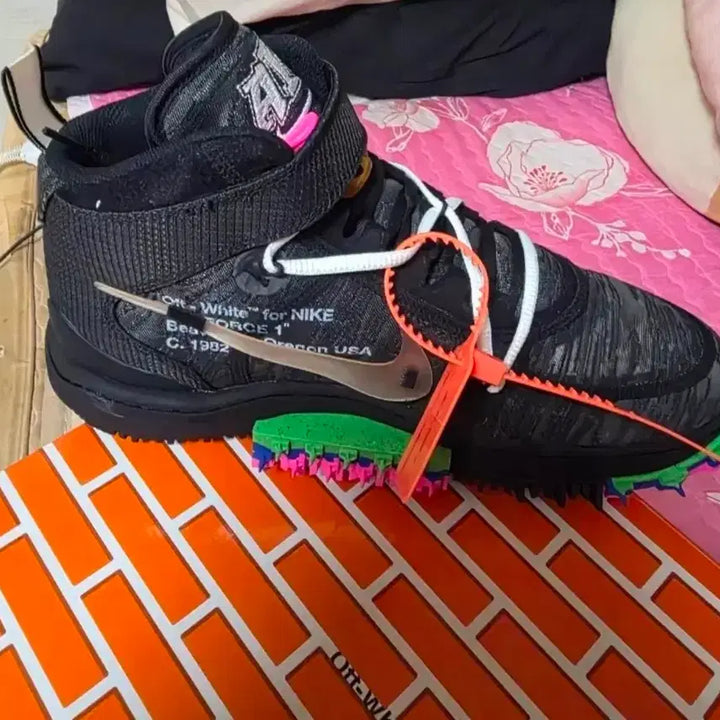 [BUNJANG] Nike x Off-White Air Force 1 Mid SP Black / 나이키 x 오프화이트 에어포스 1 미드 SP 블랙 (미사용 새상품)