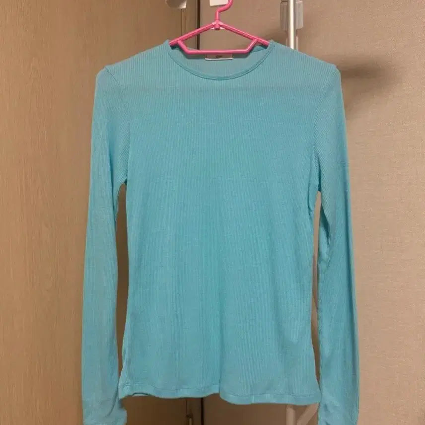 [BUNJANG] Spring Neon Ribbed Knit Blue / 스프링 네온 골지 니트 블루