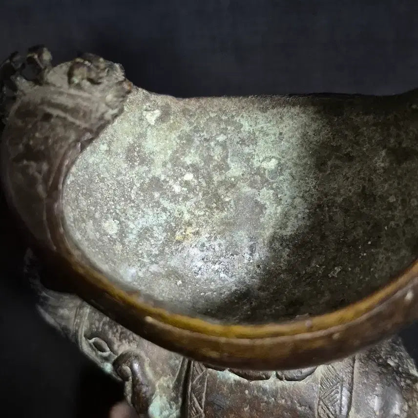 [BUNJANG] Bronze Elephant Dragon Incense Burner / 적동 브론즈 동 코끼리 용 조각 향로