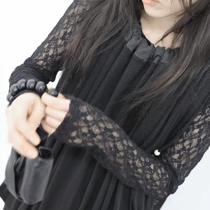 [BUNJANG] Tiles Dumpling Mini Dress Black / 타일즈 tiles Dumpling mini dress black