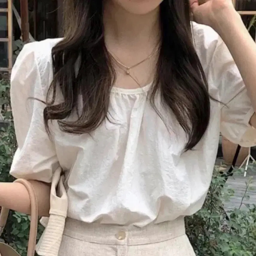 [BUNJANG] Short Sleeve Blouse / 반팔 블라우스