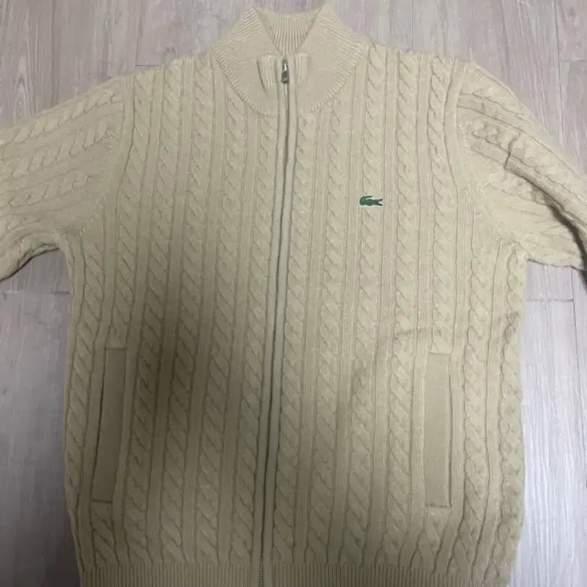 [BUNJANG] Lacoste Cable Zip-Up M Brown / 라코스테 케이블 집업 m 브라운