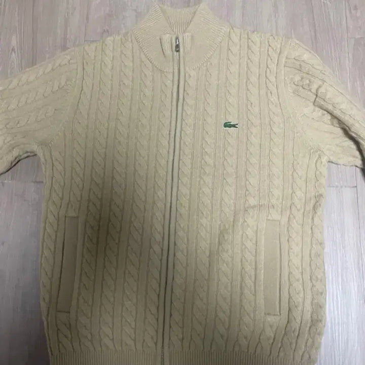 [BUNJANG] Lacoste Cable Zip-Up M Brown / 라코스테 케이블 집업 m 브라운