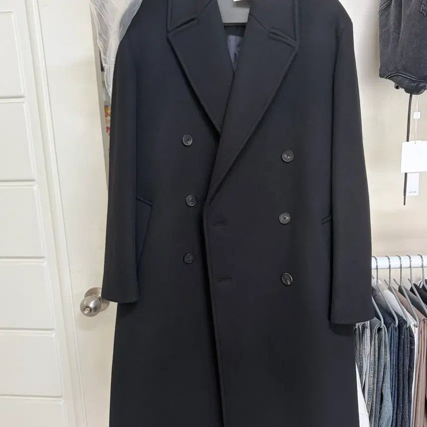 [BUNJANG] INSILENCE Cashmere Double Long Coat Black / [새상품]인사일런스 캐시미어 더블 롱 코트 M