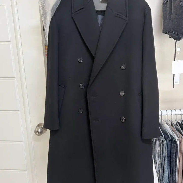 [BUNJANG] INSILENCE Cashmere Double Long Coat Black / [새상품]인사일런스 캐시미어 더블 롱 코트 M