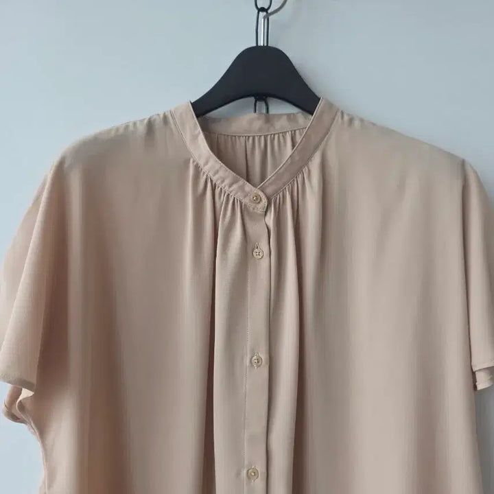 [BUNJANG] Beige Shirring Blouse / XL/베이지 셔링 블라우스