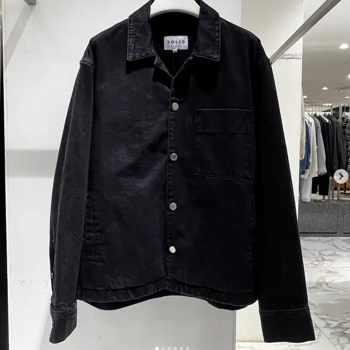 [BUNJANG] Solid Homme 22SS Black Denim Shirt Jacket / 46) 솔리드옴므 데님 자켓 최종가