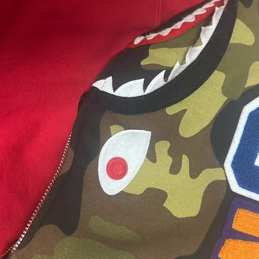[BUNJANG] BAPE Red Jye Hooded Zip-up Jacket / 베이프 빨강 적계 후드집업