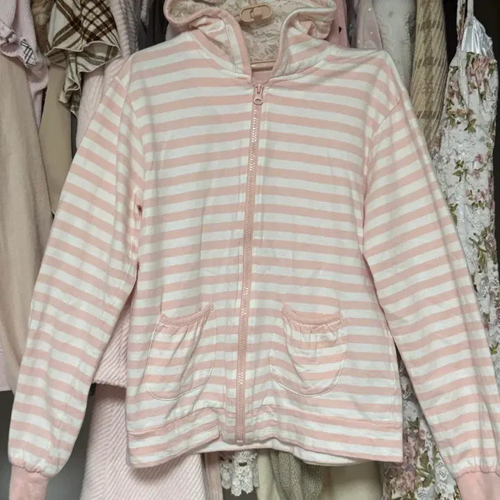 [BUNJANG] STC Vintage Kumamimi Zip-up Pink / stc빈티지 쿠마미미 집업 핑크 진리 리즈리사 히메갸루 라떼갸루