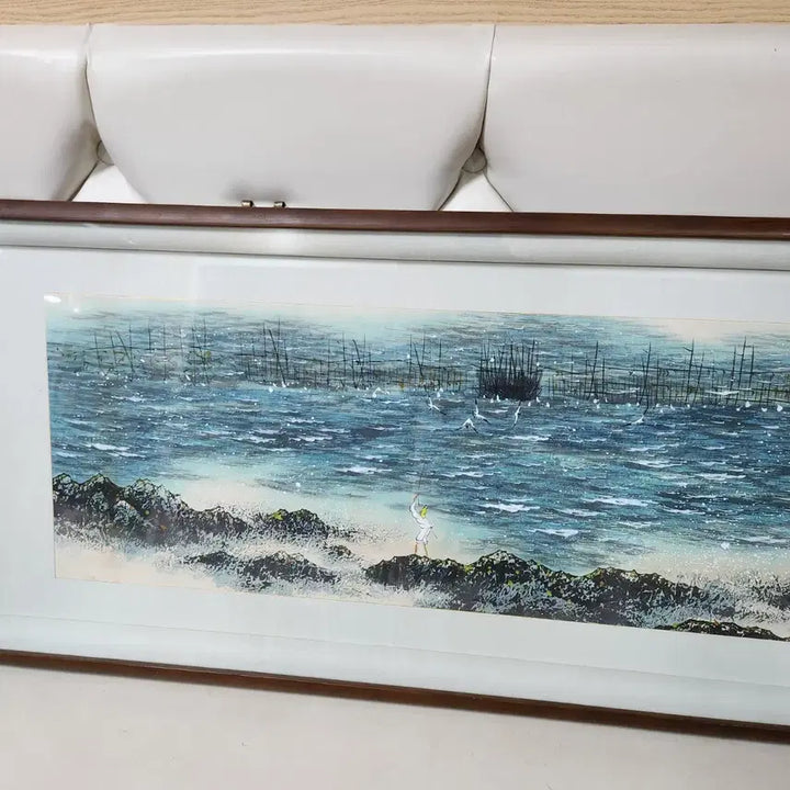 [BUNJANG] Jeongam Park Bong-hak Seascape Painting Framed Art / 정암 박봉학 (바다 풍경 액자 그림)