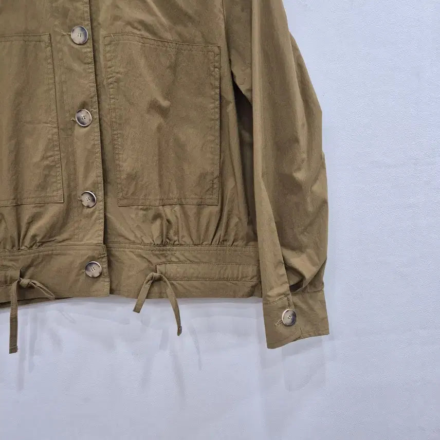[BUNJANG] Khaki Button-Up Cropped Jacket / 카키색 버튼업 숏 간절기용 자켓