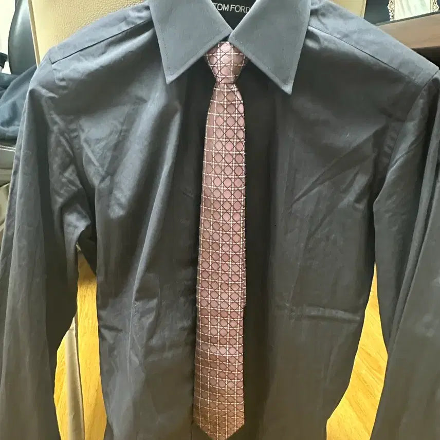 [BUNJANG] Dior Cannage Pattern Silk Tie - Burgundy / 디올 넥타이 까나쥬 패턴 와인색