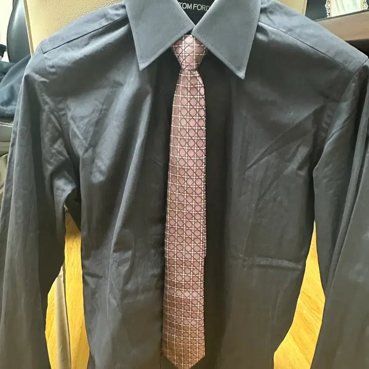 [BUNJANG] Dior Cannage Pattern Silk Tie - Burgundy / 디올 넥타이 까나쥬 패턴 와인색