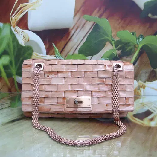 [BUNJANG] Toto Time Eel Leather Chain Bag - Brown / 구제토토 타임 장어가죽 체인백 정품 중고가방 명품 60705