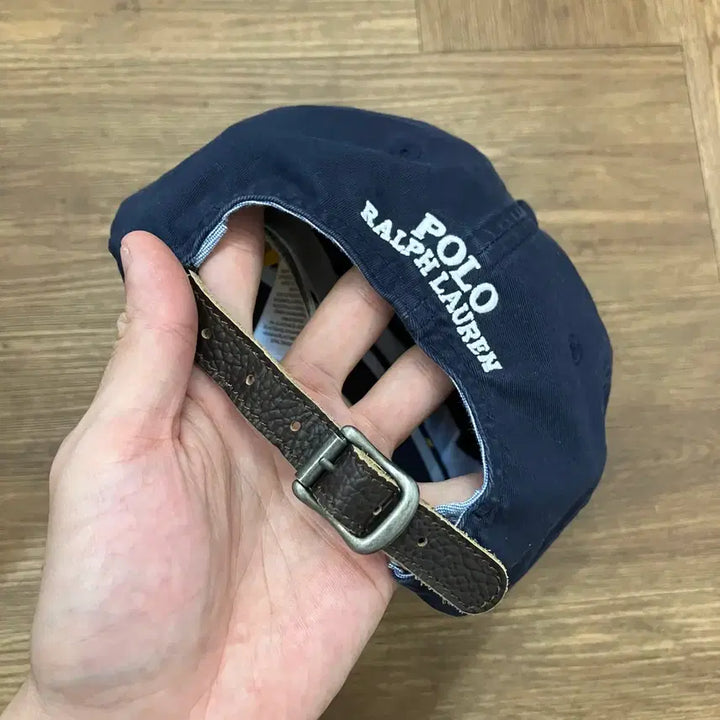 [BUNJANG] Polo Leather Strap Ball Cap Hat Navy / N2 폴로 가죽스트랩 볼캡 모자 네이비 큐알제품