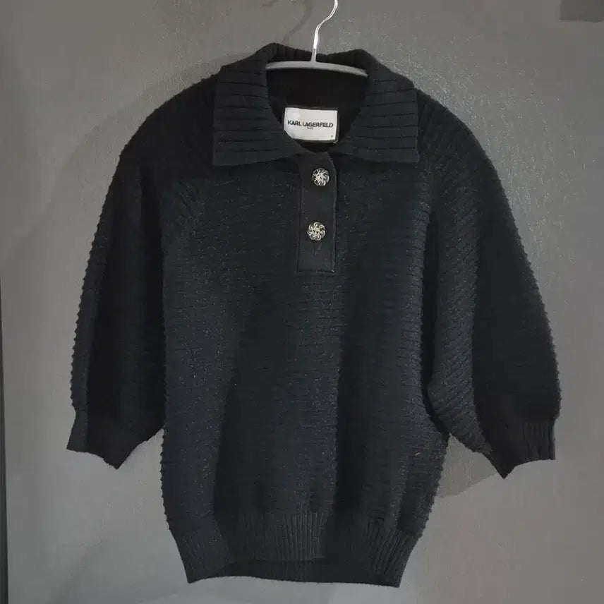 [BUNJANG] Karl Lagerfeld Black Knit Sweater / 칼라거펠트 블랙 니트