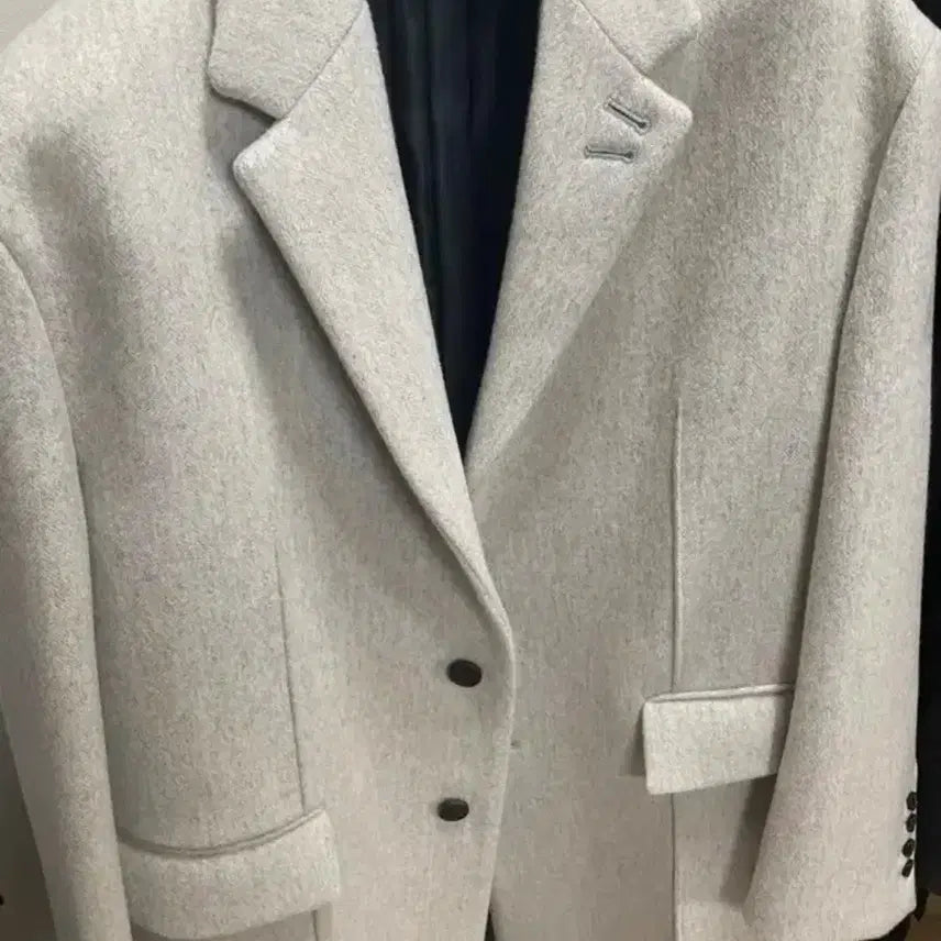 [BUNJANG] STU Melange Grey Oversized 3-Button Single Coat / [L] STU 멜란지그레이 오버핏 3버튼 싱글 코트