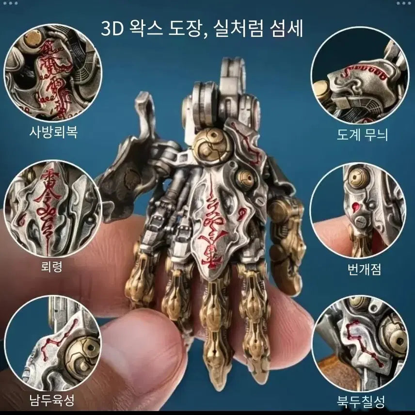 [BUNJANG] Antique Taoism Auspicious Charm Necklace / 도교풍 기관술 주사 부적&amp;6자진언범어 세트 목걸이 부적