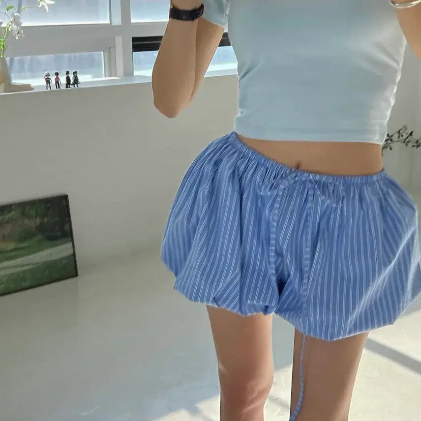 [BUNJANG] Mei Mei Stripe Balloon Shorts / 메이메이 스트라이프 벌룬팬츠