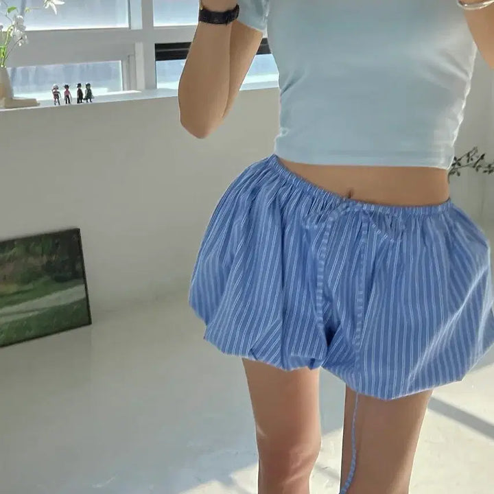 [BUNJANG] Mei Mei Stripe Balloon Shorts / 메이메이 스트라이프 벌룬팬츠