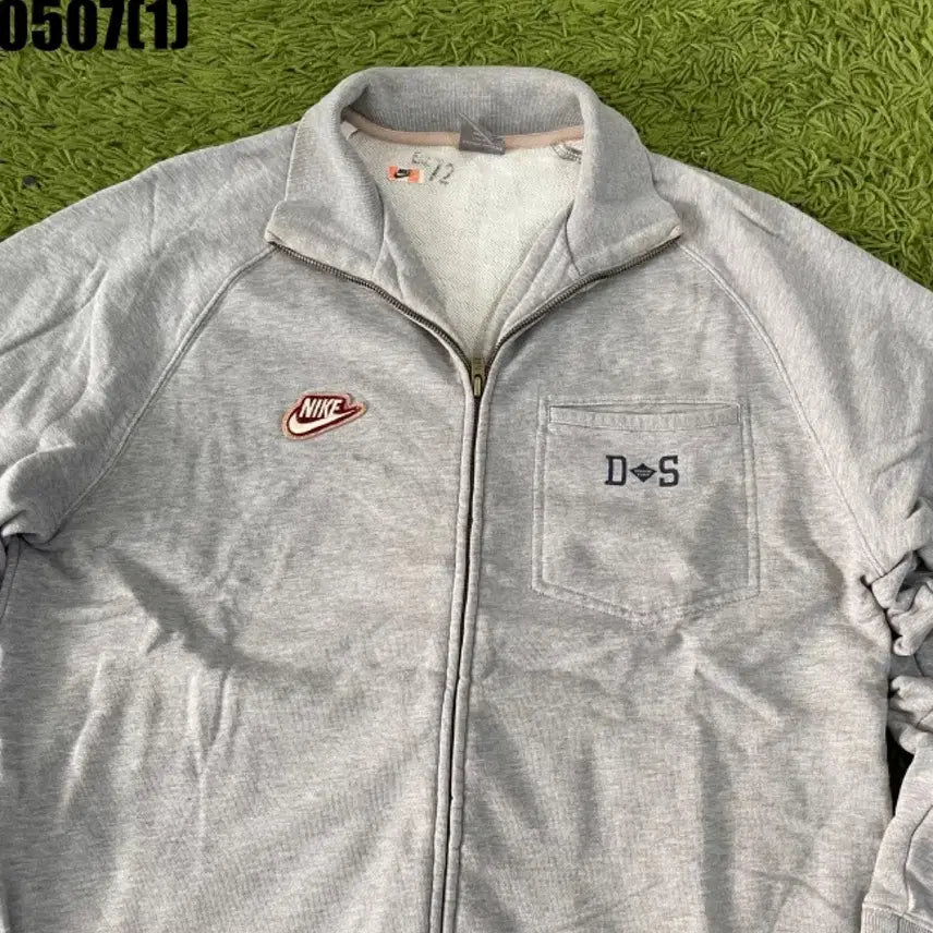 [BUNJANG] Nike Grey Cotton Blend Zip-Up Jacket / 나이키 회색 면 혼방 집업 자켓