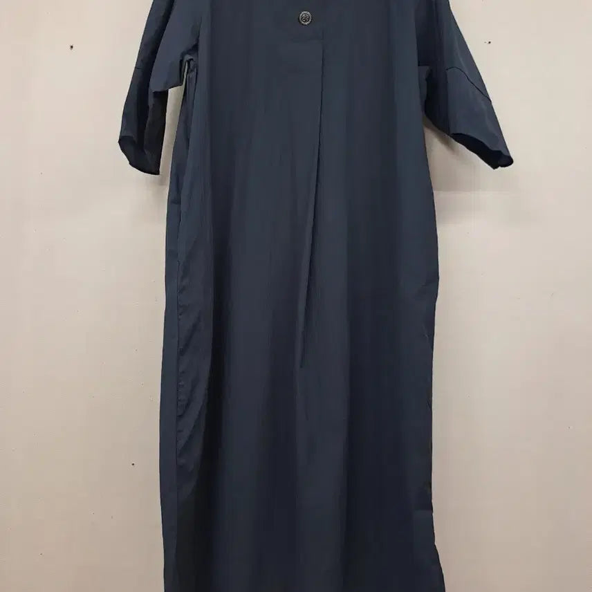 [BUNJANG] Navy Unlined Long One-Piece Dress (M) / 네이비 홑겹 롱원핏M