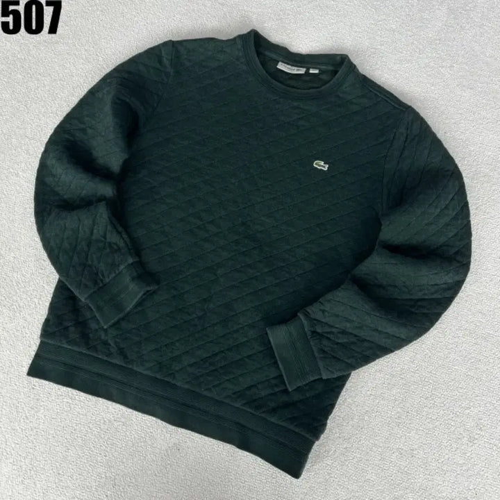 [BUNJANG] Lacoste Quilted Sweatshirt Green / 라코스테 퀼팅 맨투맨 그린