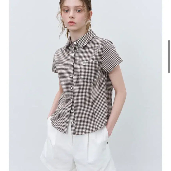 [BUNJANG] KnownBetter Gingham Check Short Sleeve Shirt Brown / 노운베러 깅엄체크 반팔셔츠 브라운