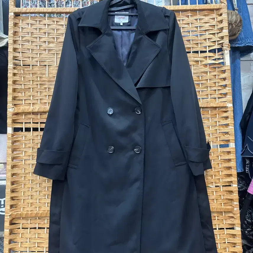 [BUNJANG] JISSEINE Trench Coat Black / 지센 트렌치 코트