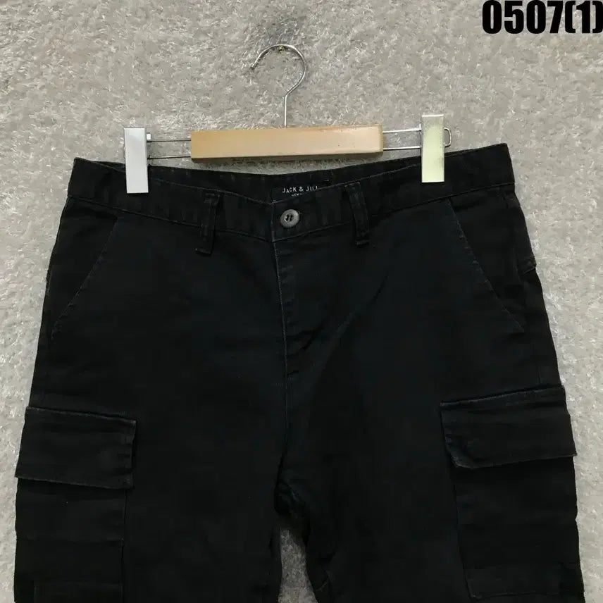 [BUNJANG] Jaci&amp;Jill Black Cargo Cotton Pants (Size 32) / 잭앤질 블랙 카고 바지 32