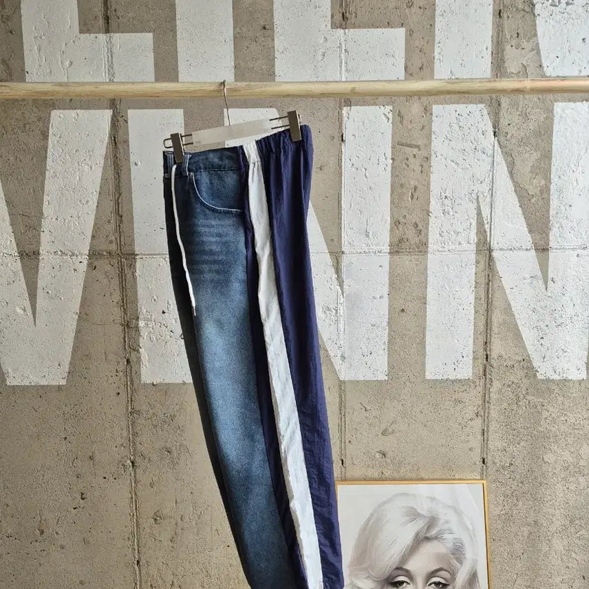[BUNJANG] Sideline Front Denim Wide Pants / 사이드라인  앞데님 와이드 팬츠(PT1