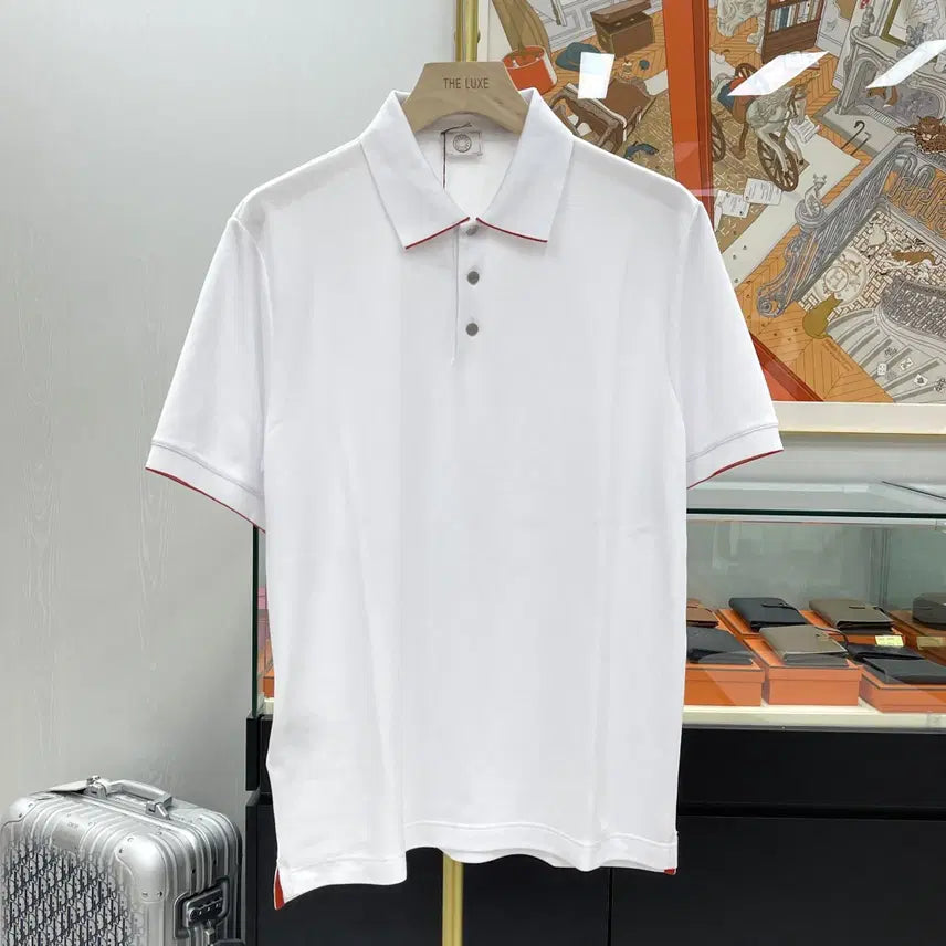 [BUNJANG] Hermes Double Technical Polo T-Shirt White / 새상품] 에르메스 더블 테크니컬 폴로 티셔츠 화이트 H800271