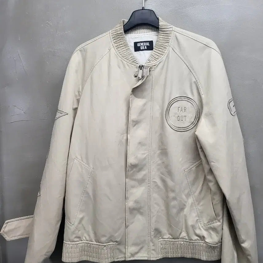 [BUNJANG] General Idea Beige Bomber Jacket / 제너럴아이디어 베이지 봄버 자켓가슴60 기장70