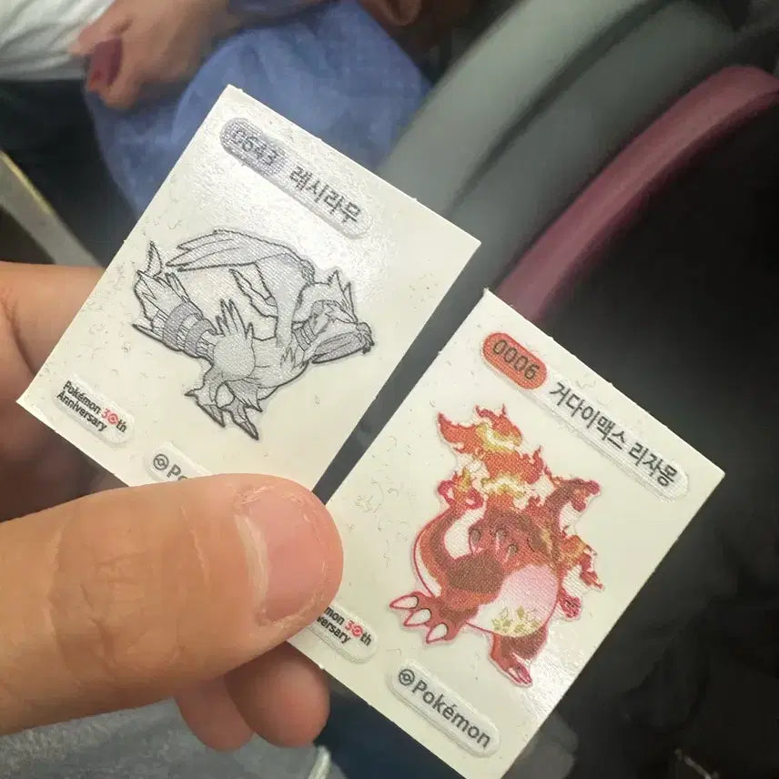 [BUNJANG] Charizard &amp; Reshiram "30th Anniversary" Sticker Set / 레시라무 , 리자몽 띠부실