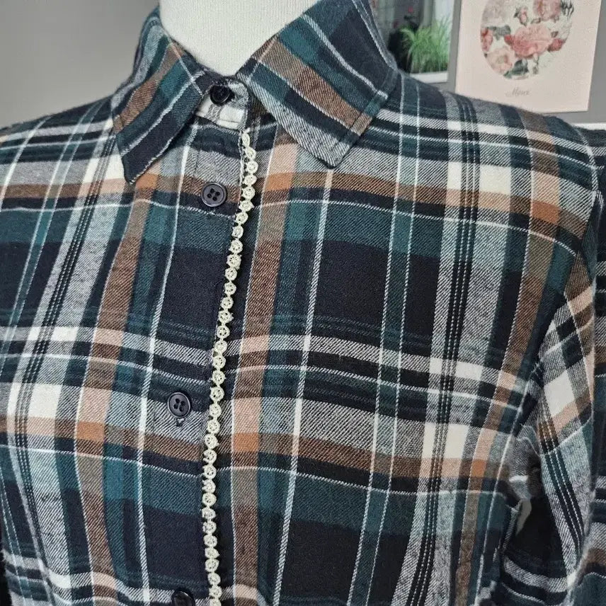 [BUNJANG] Checkered Shirt Pocket Dress / 체크 셔츠 포켓원피스