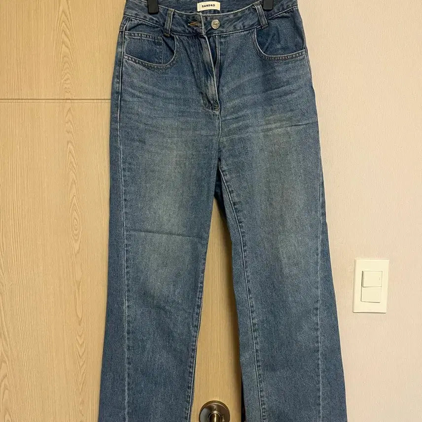 [BUNJANG] Sandro Semi Wide Denim Pants / 산드로 세미 와이드 데님 팬츠