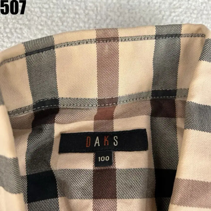 [BUNJANG] Daks Check Pattern Long Sleeve Shirt 100 / 닥스 체크 패턴 긴팔 셔츠 100