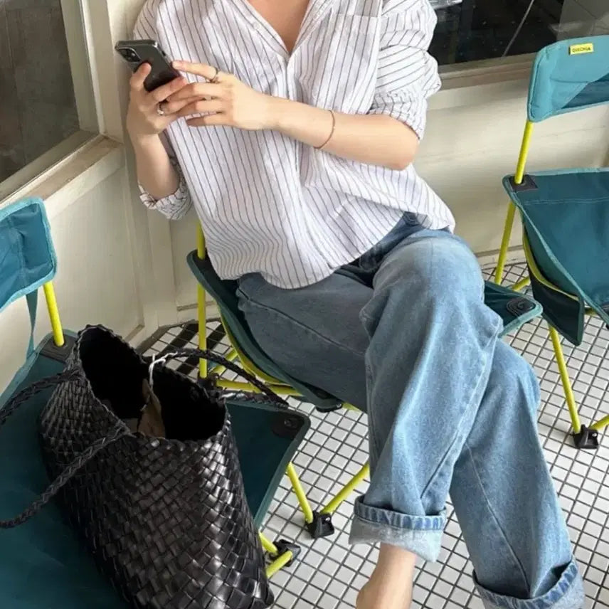 [BUNJANG] Urbanic30 Comb Stripe Shirt / 얼바닉30 comb stripe shirt 콤브셔츠