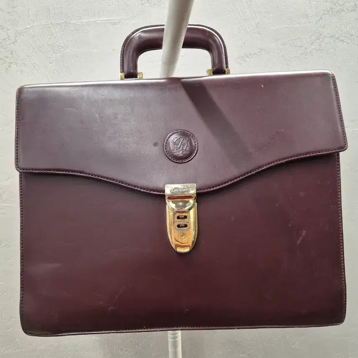 [BUNJANG] Louis Quatorze Burgundy Leather Briefcase / 루이까또즈 와인색 가죽 서류 가방