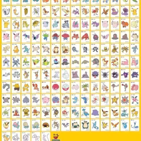 [BUNJANG] Pokemon Stickers Generation 1-2 / 포켓몬스터 띠부씰 1~2세대