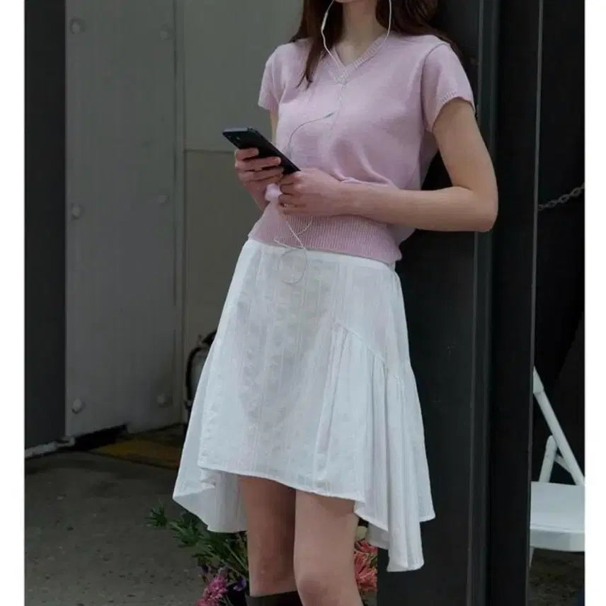 [BUNJANG] Soir Cashmere Wool Short Sleeve Knit / 새제품 쏘이르 캐시미어 울 반팔니트