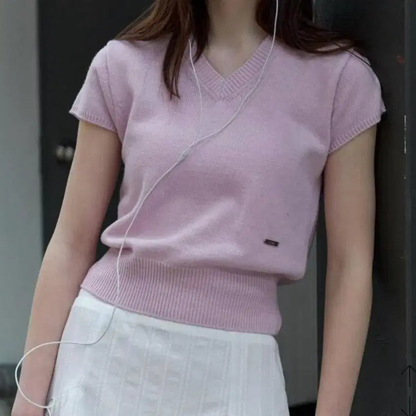 [BUNJANG] Soir Cashmere Wool Short Sleeve Knit / 새제품 쏘이르 캐시미어 울 반팔니트