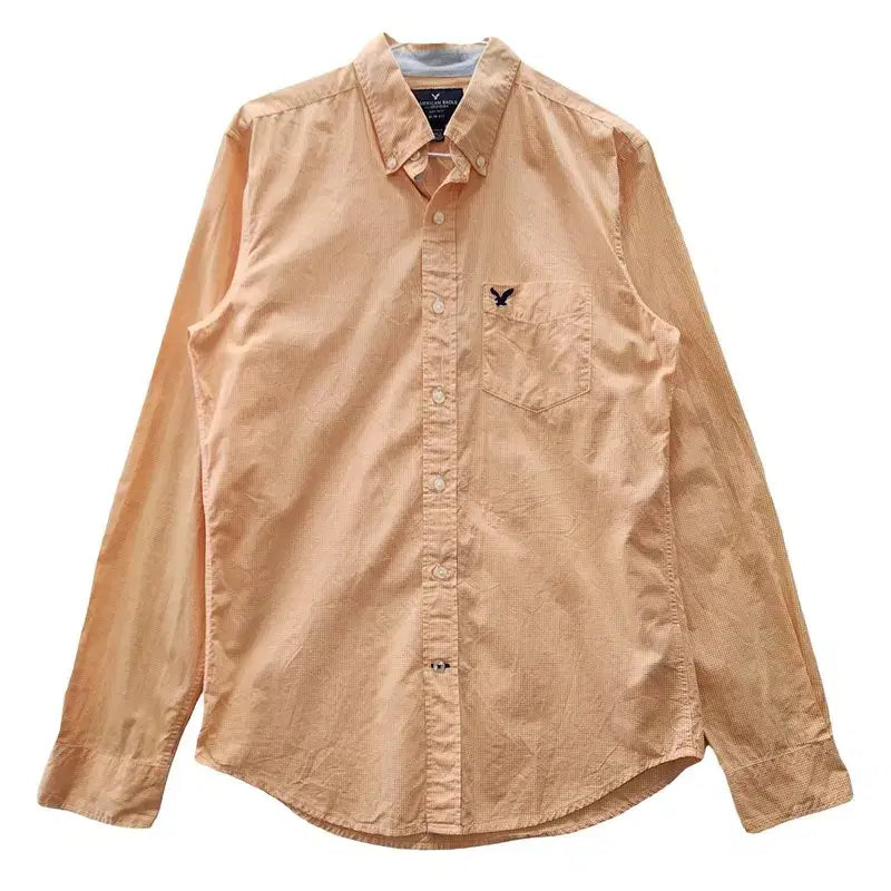 [BUNJANG] American Eagle Plaid Button-Down Shirt Orange S/P/CH / AMERICAN EAGLE 아메리칸이글 잔체크 오렌지 셔츠 S/P/CH