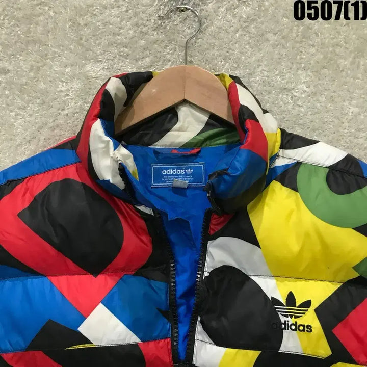 [BUNJANG] Adidas Colorful Pattern Padded Vest L / 아디다스 컬러풀 패턴 패딩 조끼 L