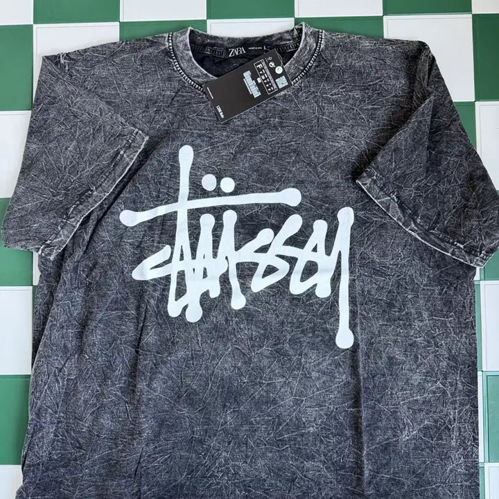 [BUNJANG] Stussy Washed Short Sleeve T-Shirt Grey / 스투시 워싱 반팔티 그레이