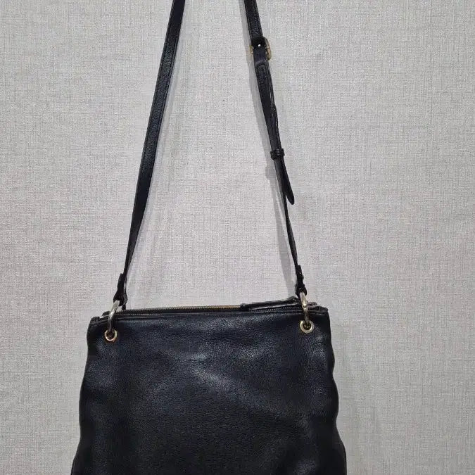 [BUNJANG] Sisley Black Leather Crossbody Bag / 시슬리 블랙 가죽 크로스백