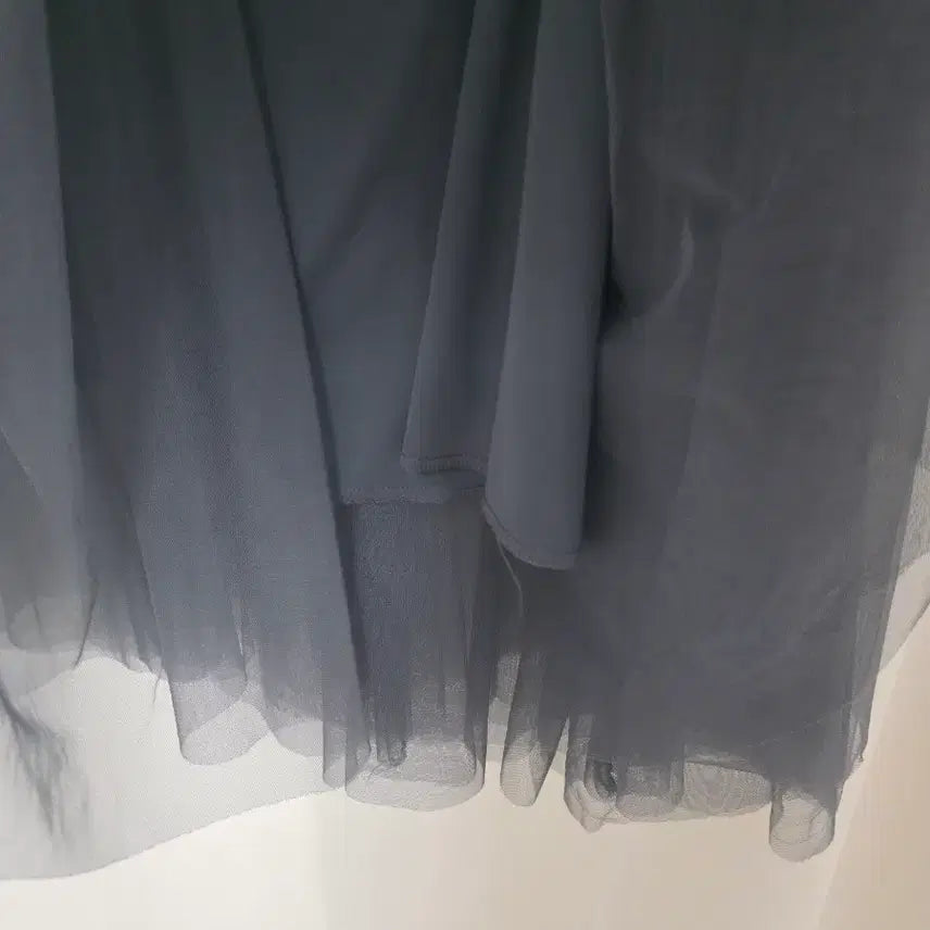 [BUNJANG] Gray Tulle Double Lace Skirt / 그레이 튤 이중 레이스 샤 스커트